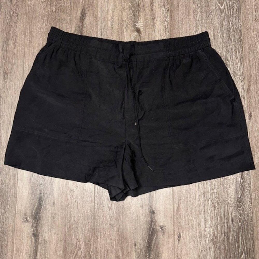 Simply Vera Vera Wang Womens Black Pull On Drawstring Shorts Size XXL